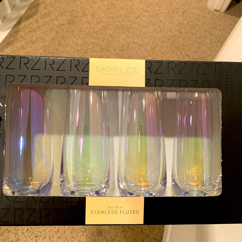 Rachel Zoe stemless flutes set of 4 brand new